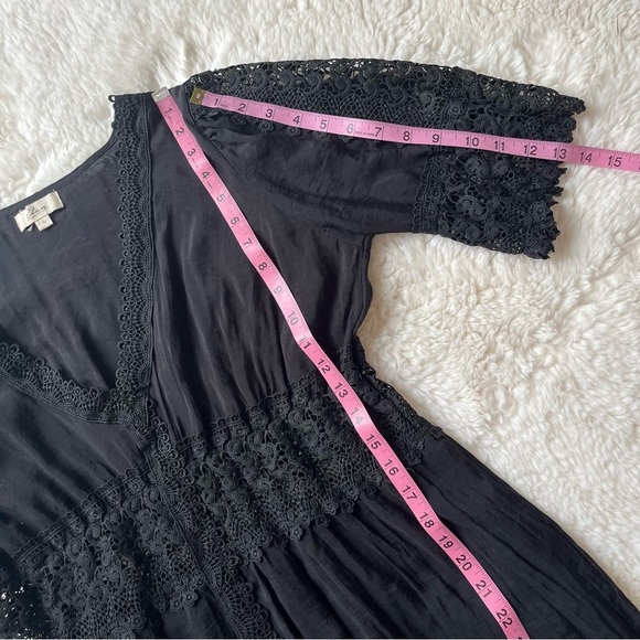 Elan Lace Tiered Maxi Dress L - Picture 5 of 11